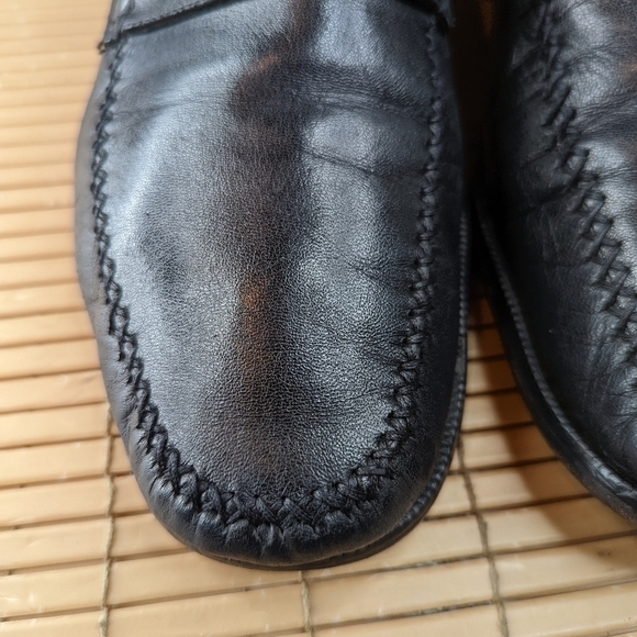 Bruno Magli Mens Horsebit Loafers Shoes Black Leather Silver Bit Size 10.5M.   2 - Picture 7 of 11